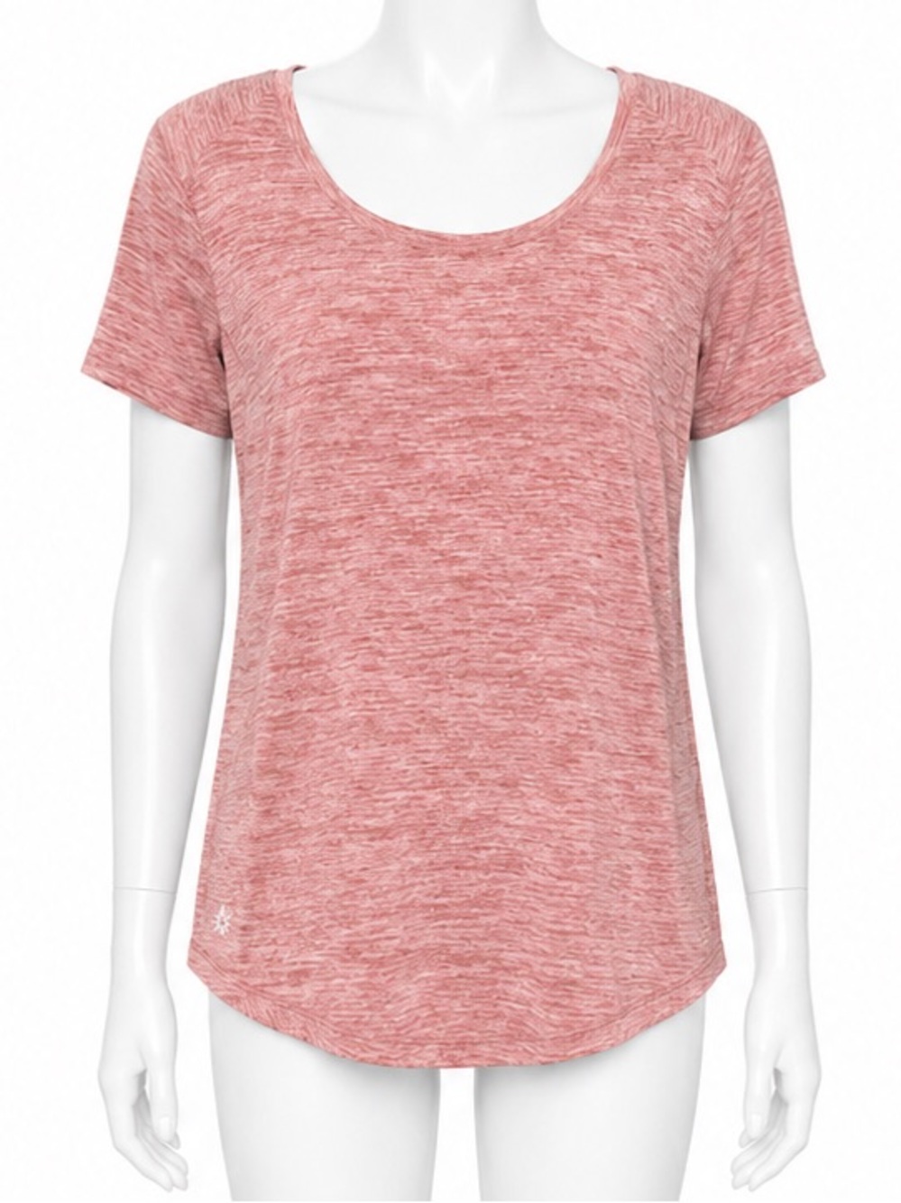 starting point performance Scoop Neck Heathered Short Sleeve Tee - Red size XL